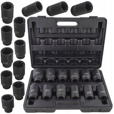 Набор ударных шестигранных торцевых головок 3/4" (24-41 мм) 12 шт. Vorfal V08114 V08114 фото
